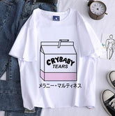 White Relaxed Fit Drop Shoulder Tee - 19bay